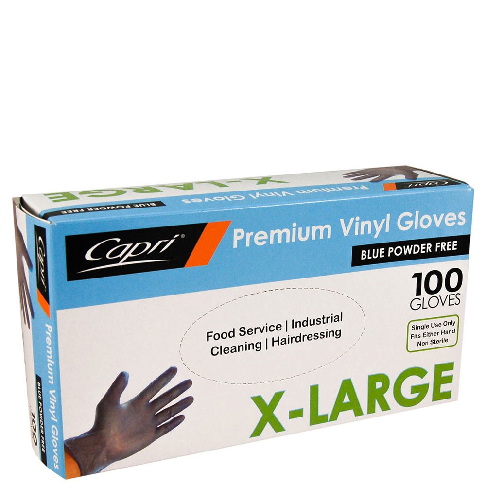 Vinyl Gloves - Gloves Vinyl Powder Free Blue Extra Large - Company Name ...